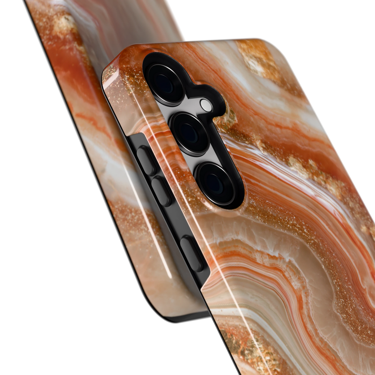 Koperen agaatstroom hoesje voor Galaxy S24+, close-up