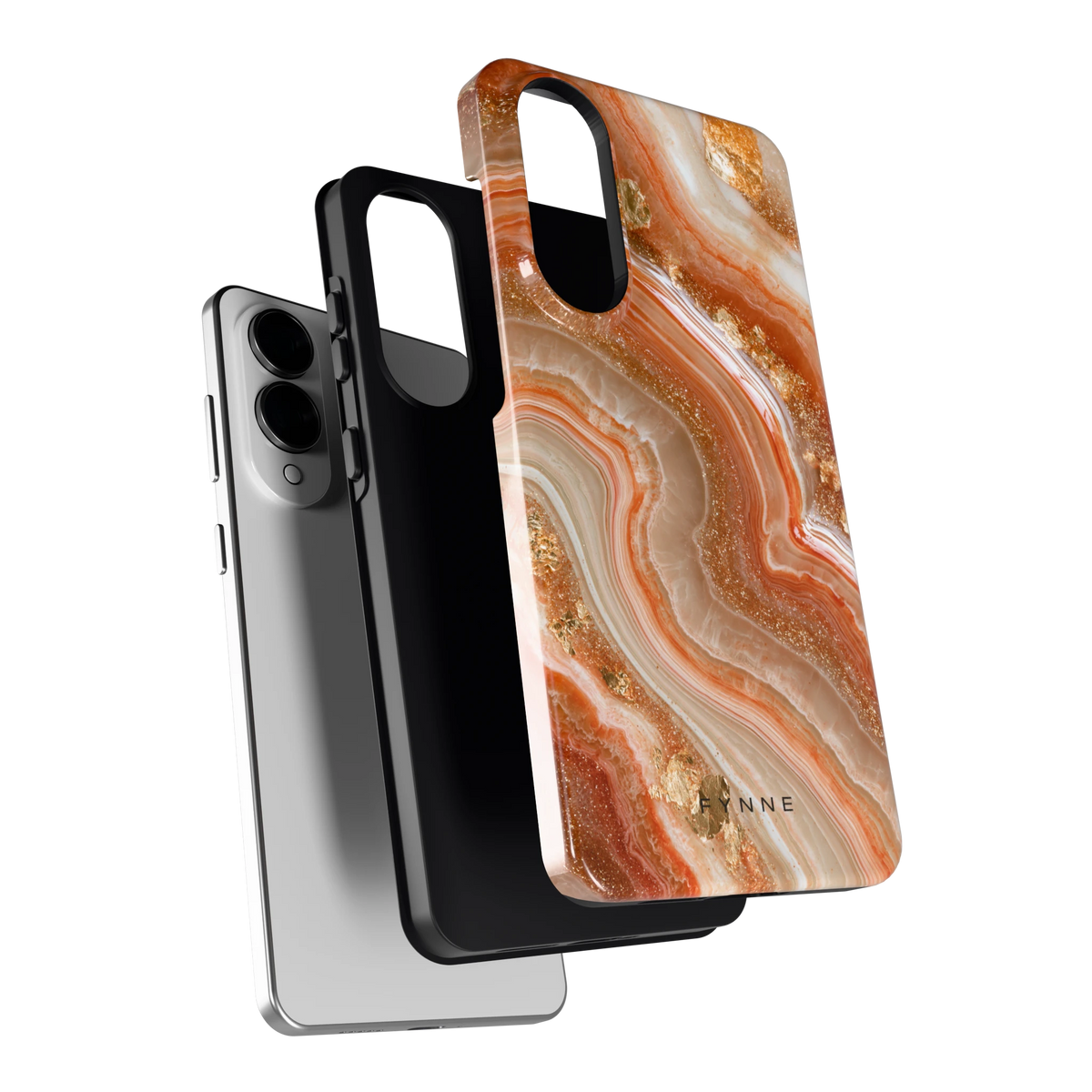 Koperen agaatstroom hoesje voor Galaxy S25 Edge, los van de telefoon