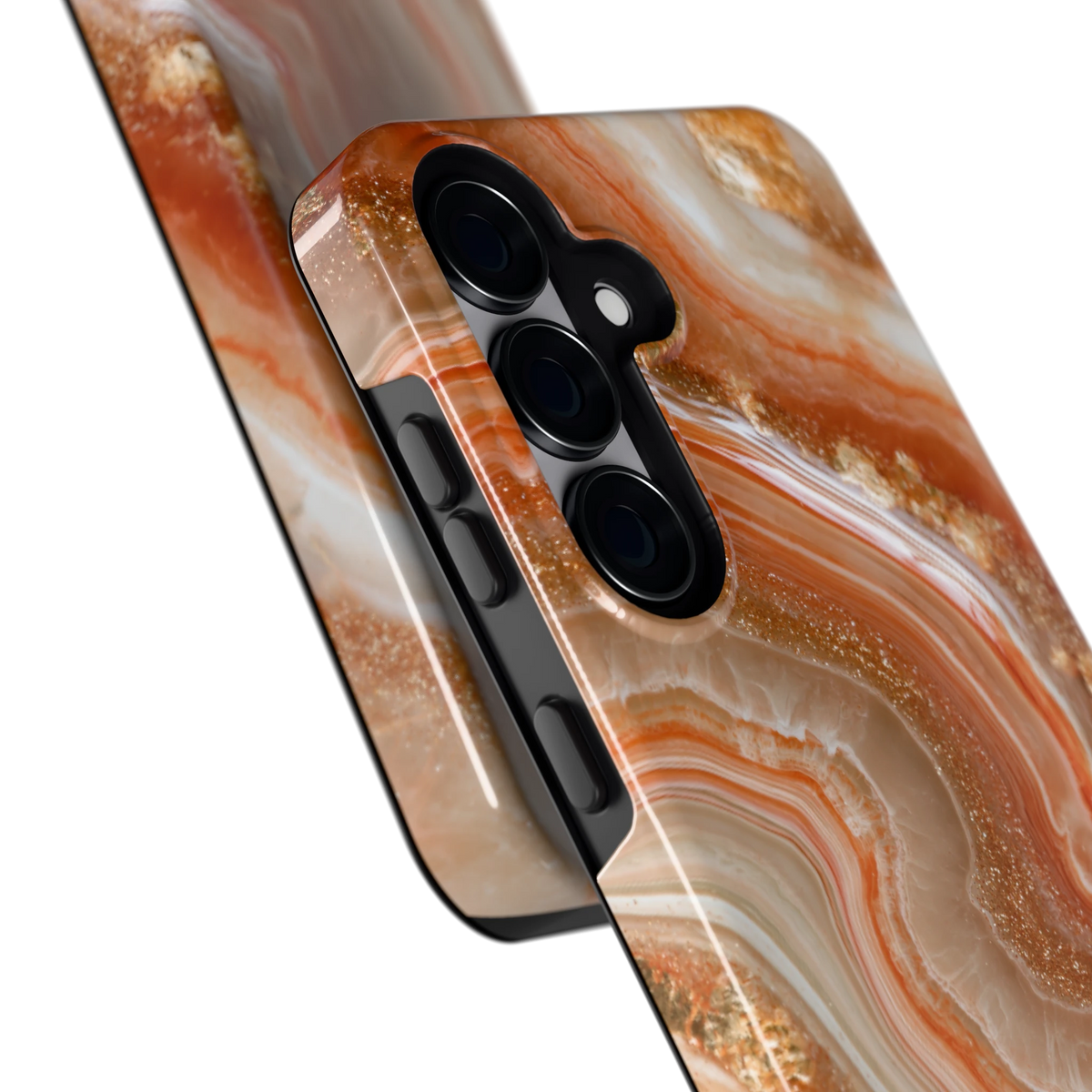 Koperen agaatstroom hoesje voor Galaxy S25, close-up