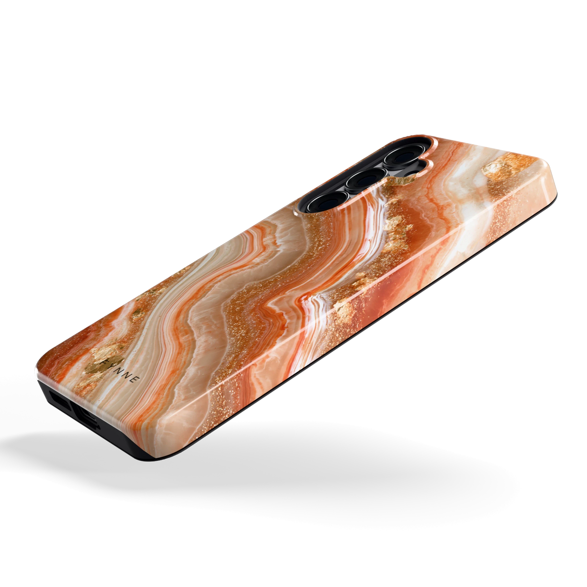 Koperen agaatstroom hoesje voor Galaxy S25+, schuin