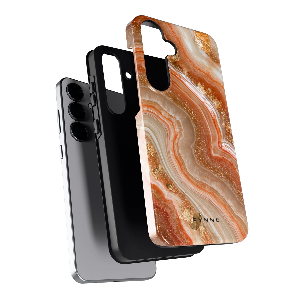 Koperen agaatstroom hoesje voor Galaxy S25+, los van de telefoon