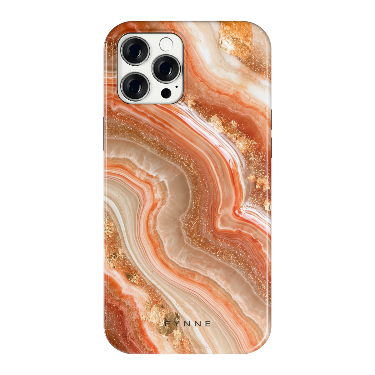 Koperen agaatstroom hoesje voor iPhone 12 Pro Max, achterkant