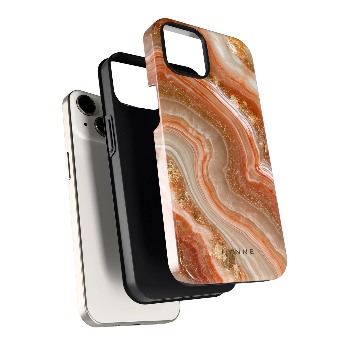 Koperen agaatstroom hoesje voor iPhone 13, los van de telefoon