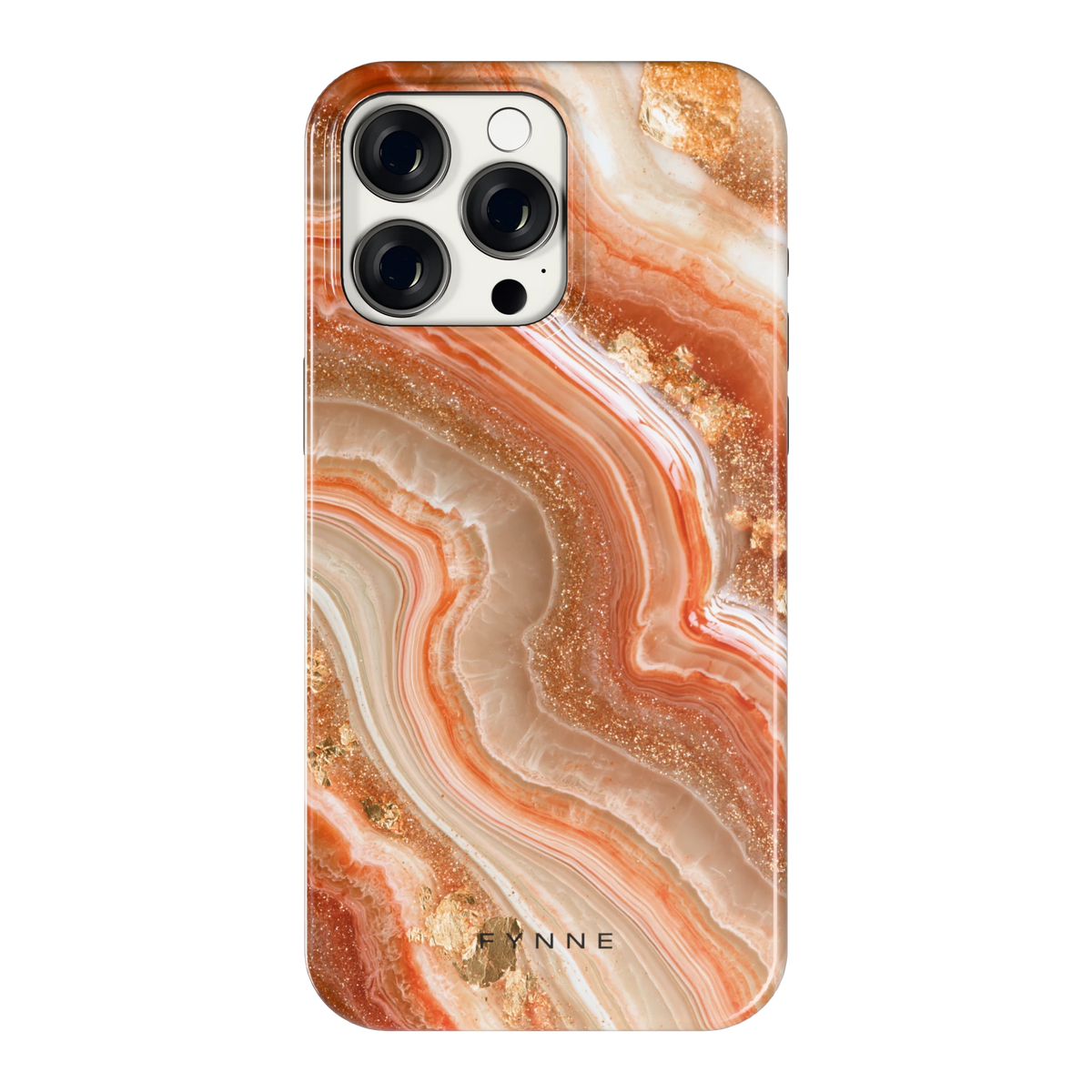 Koperen agaatstroom hoesje voor iPhone 15 Pro Max, achterkant