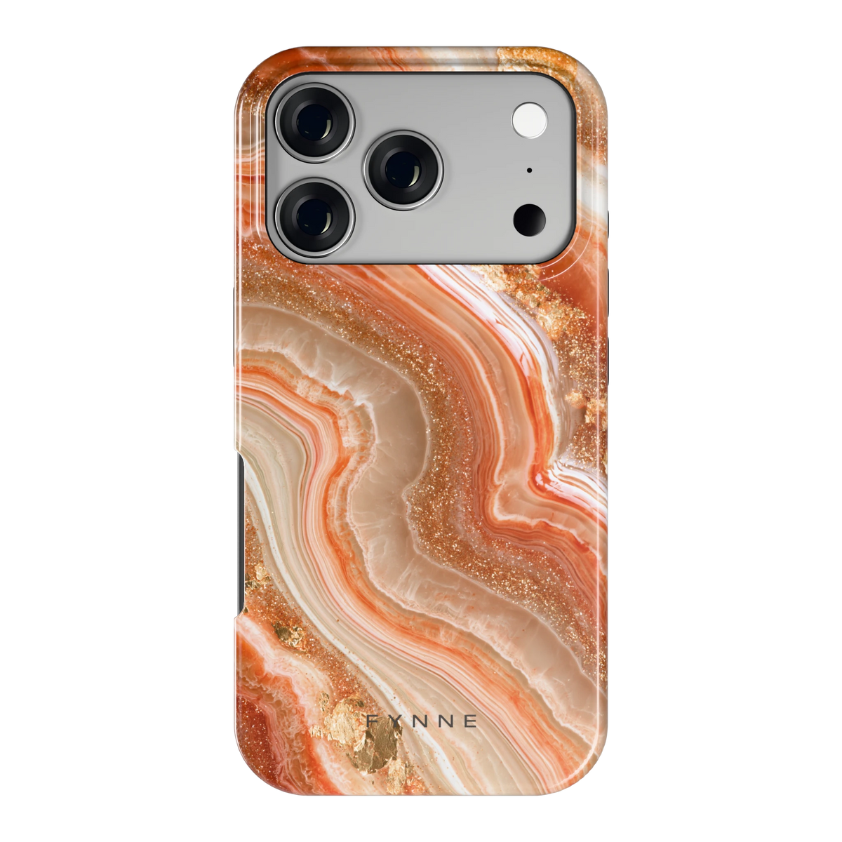 Koperen agaatstroom hoesje voor iPhone 17 Pro, achterkant