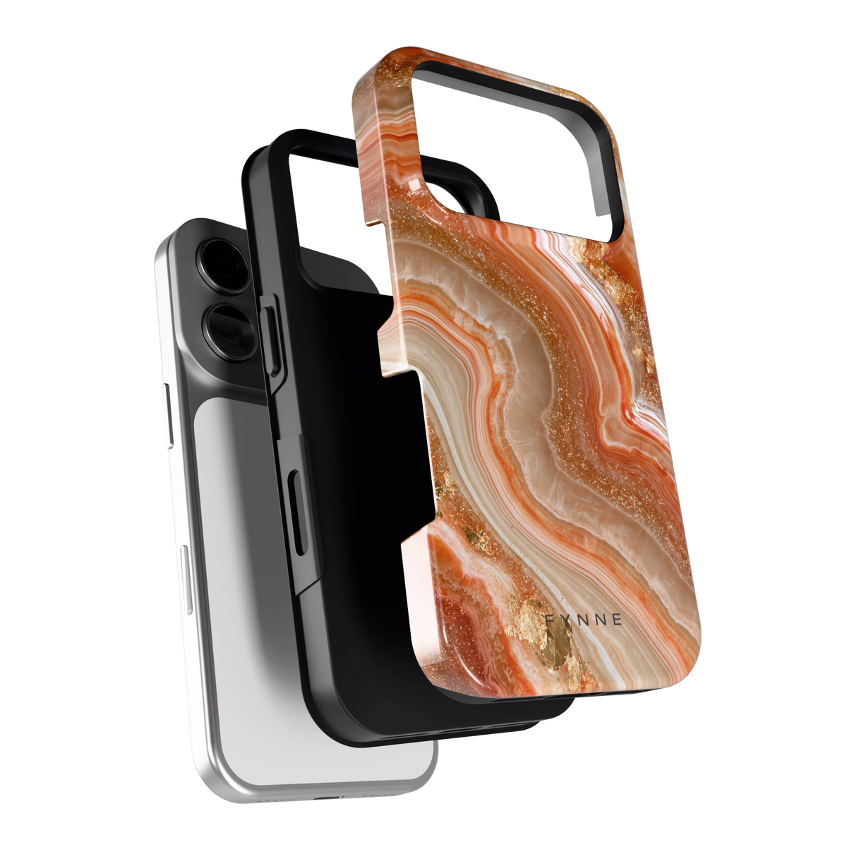 Koperen agaatstroom hoesje voor iPhone 17 Pro, los van de telefoon
