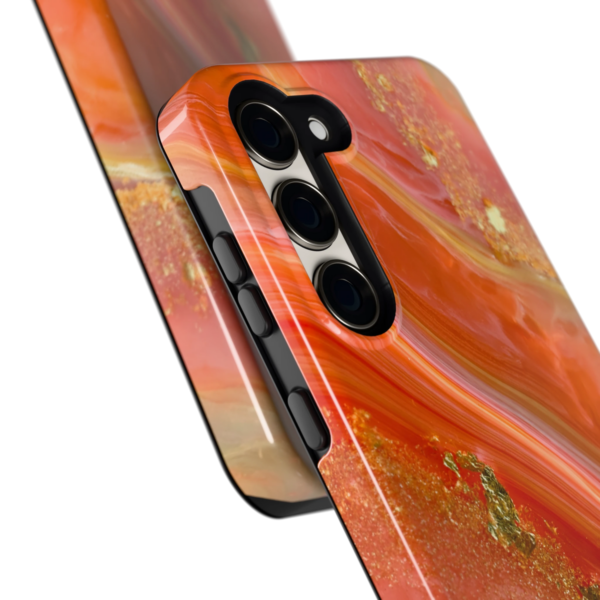 Koraal Agaat Goud hoesje voor Galaxy S23, close-up