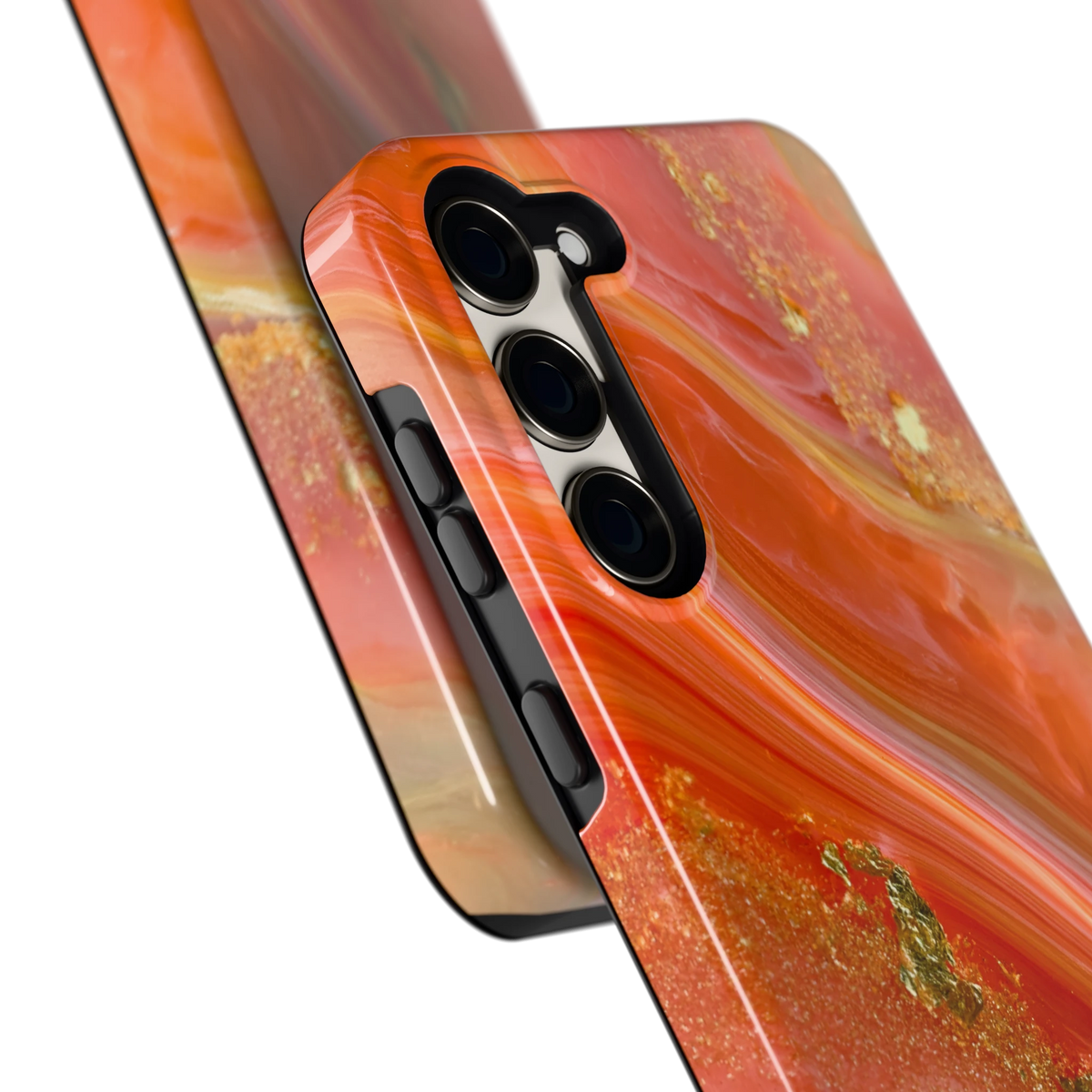 Koraal Agaat Goud hoesje voor Galaxy S23+, close-up
