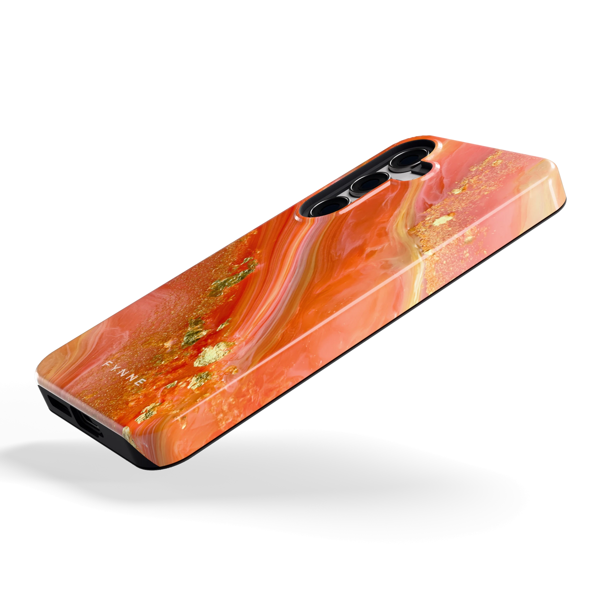 Koraal Agaat Goud hoesje voor Galaxy S24, schuin