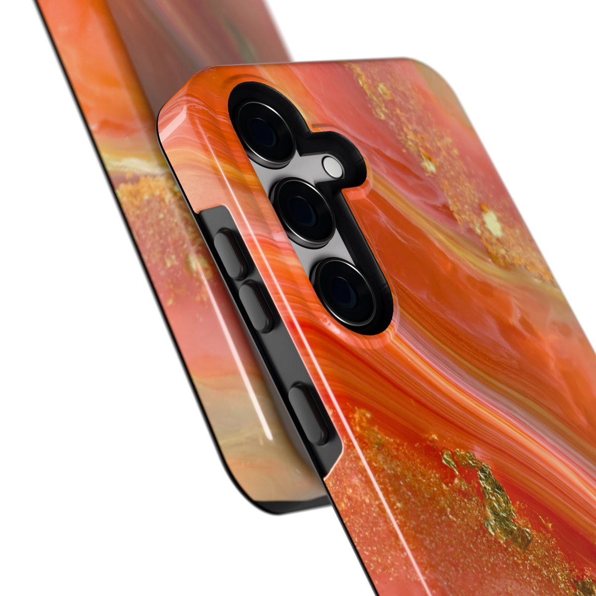 Koraal Agaat Goud hoesje voor Galaxy S24, close-up