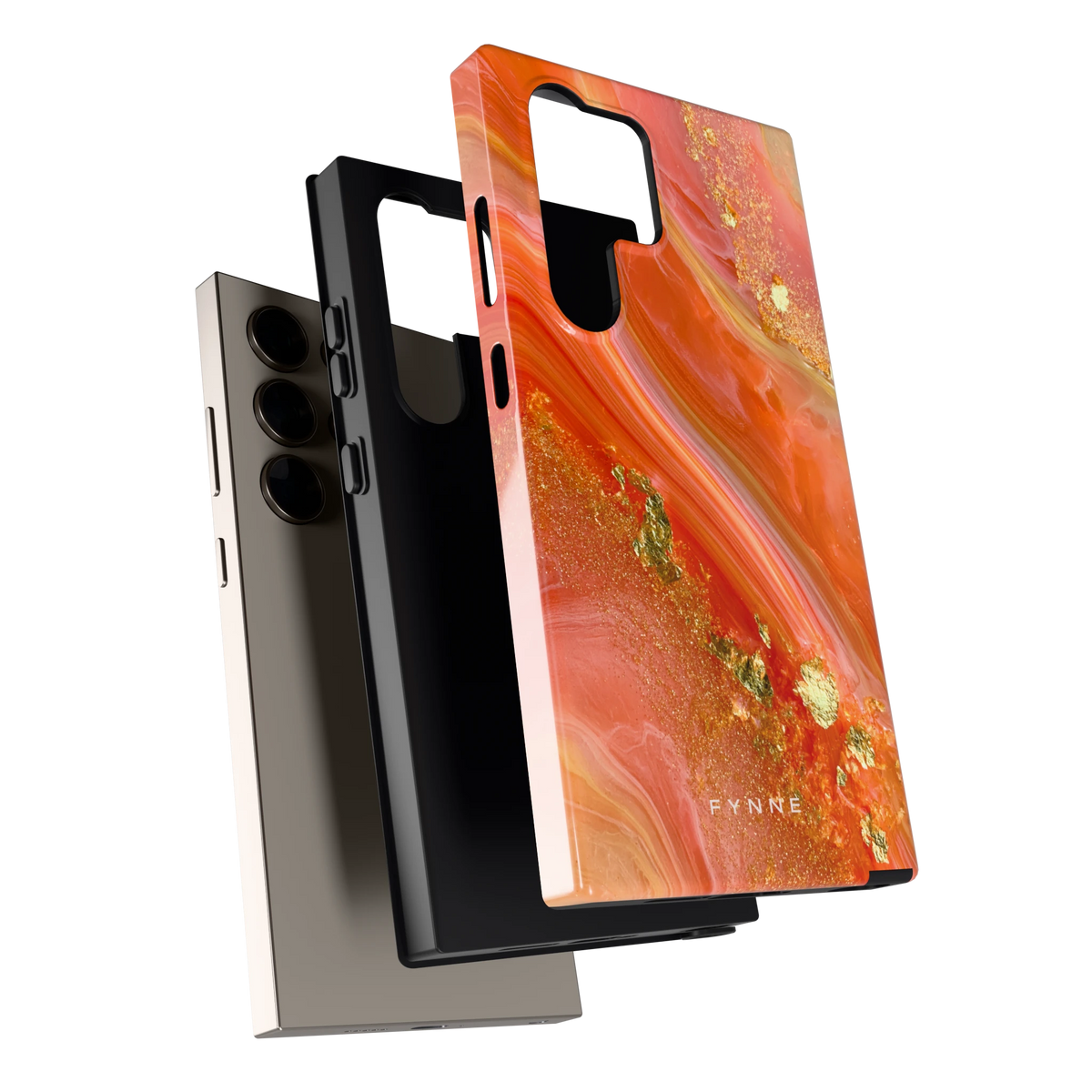 Koraal Agaat Goud hoesje voor Galaxy S24 Ultra, los van de telefoon