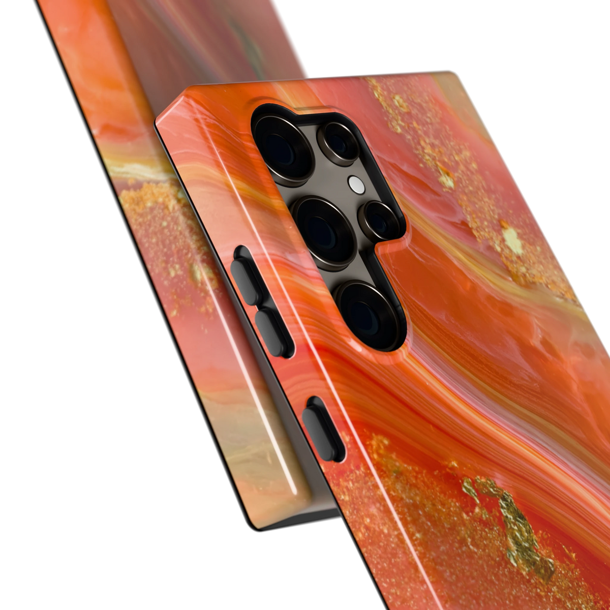 Koraal Agaat Goud hoesje voor Galaxy S24 Ultra, close-up