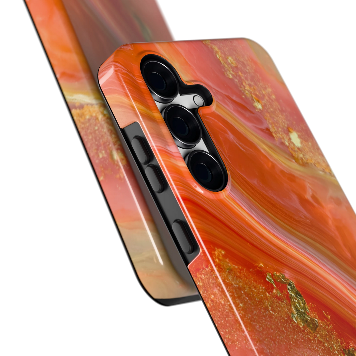 Koraal Agaat Goud hoesje voor Galaxy S25 FE, close-up