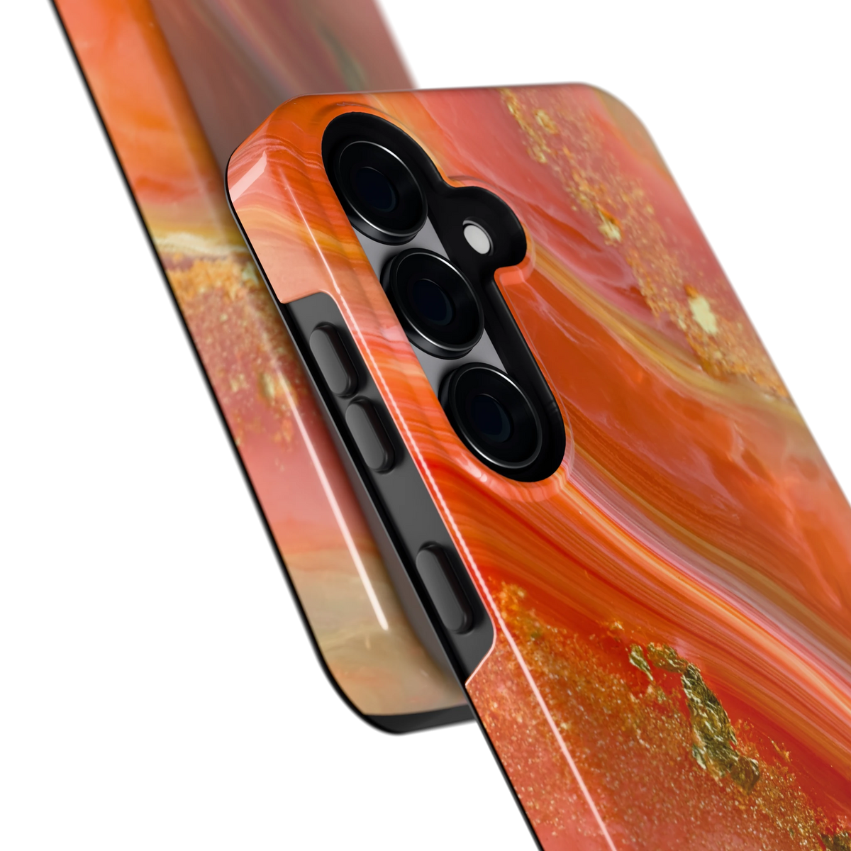 Koraal Agaat Goud hoesje voor Galaxy S25, close-up