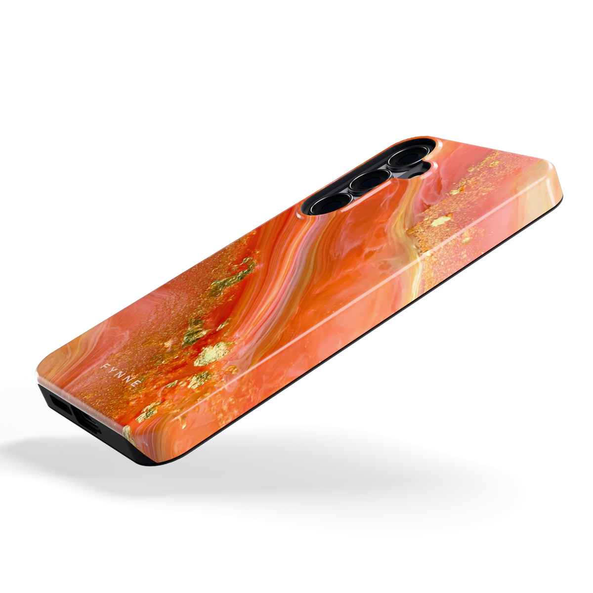 Koraal Agaat Goud hoesje voor Galaxy S25+, schuin