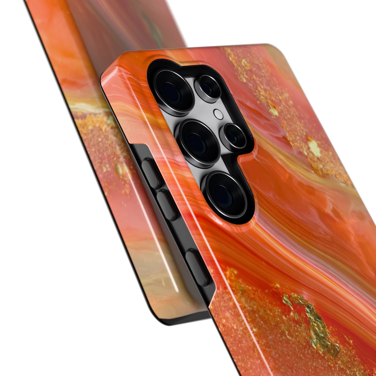 Koraal Agaat Goud hoesje voor Galaxy S25 Ultra, close-up