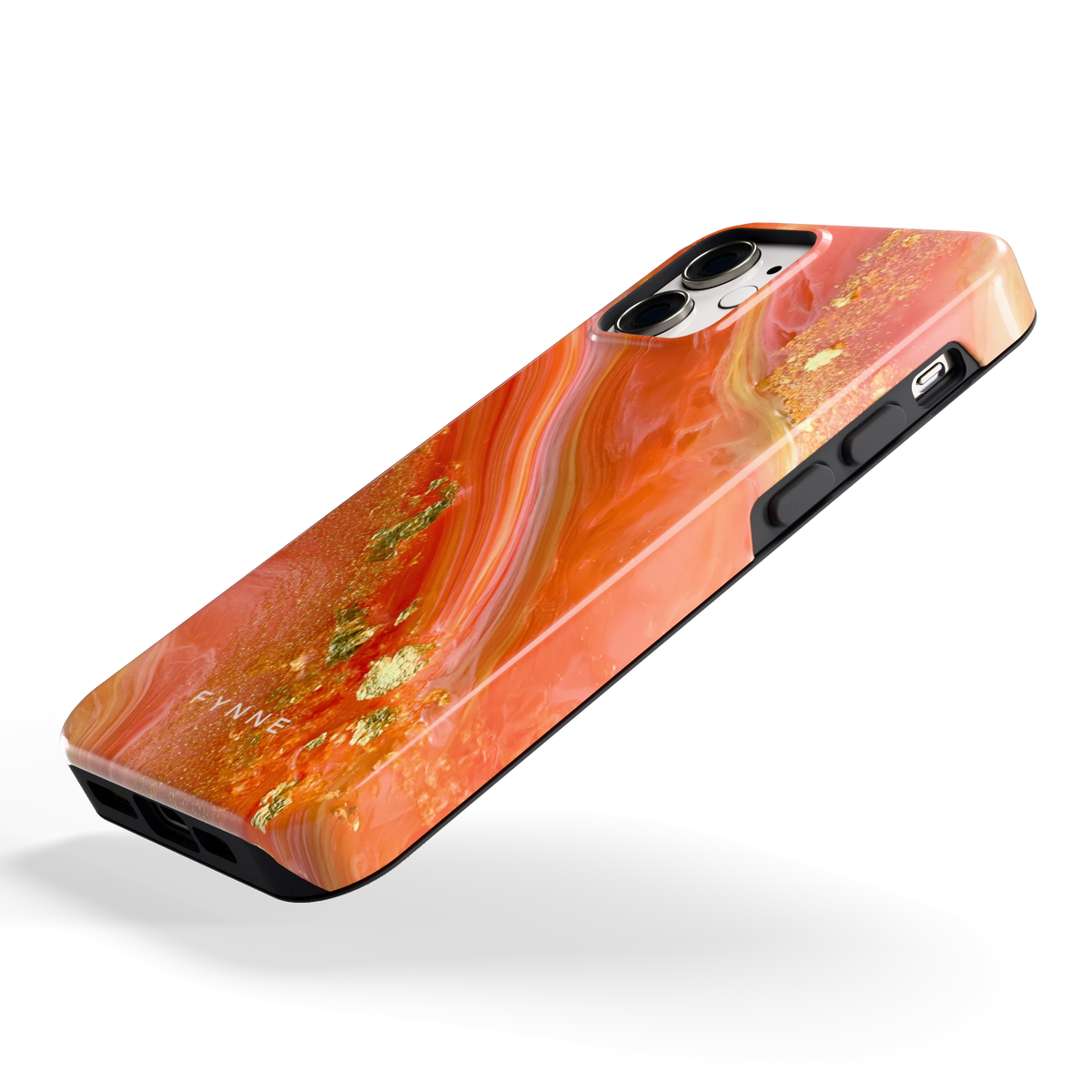 Koraal Agaat Goud hoesje voor iPhone 12 mini, schuin