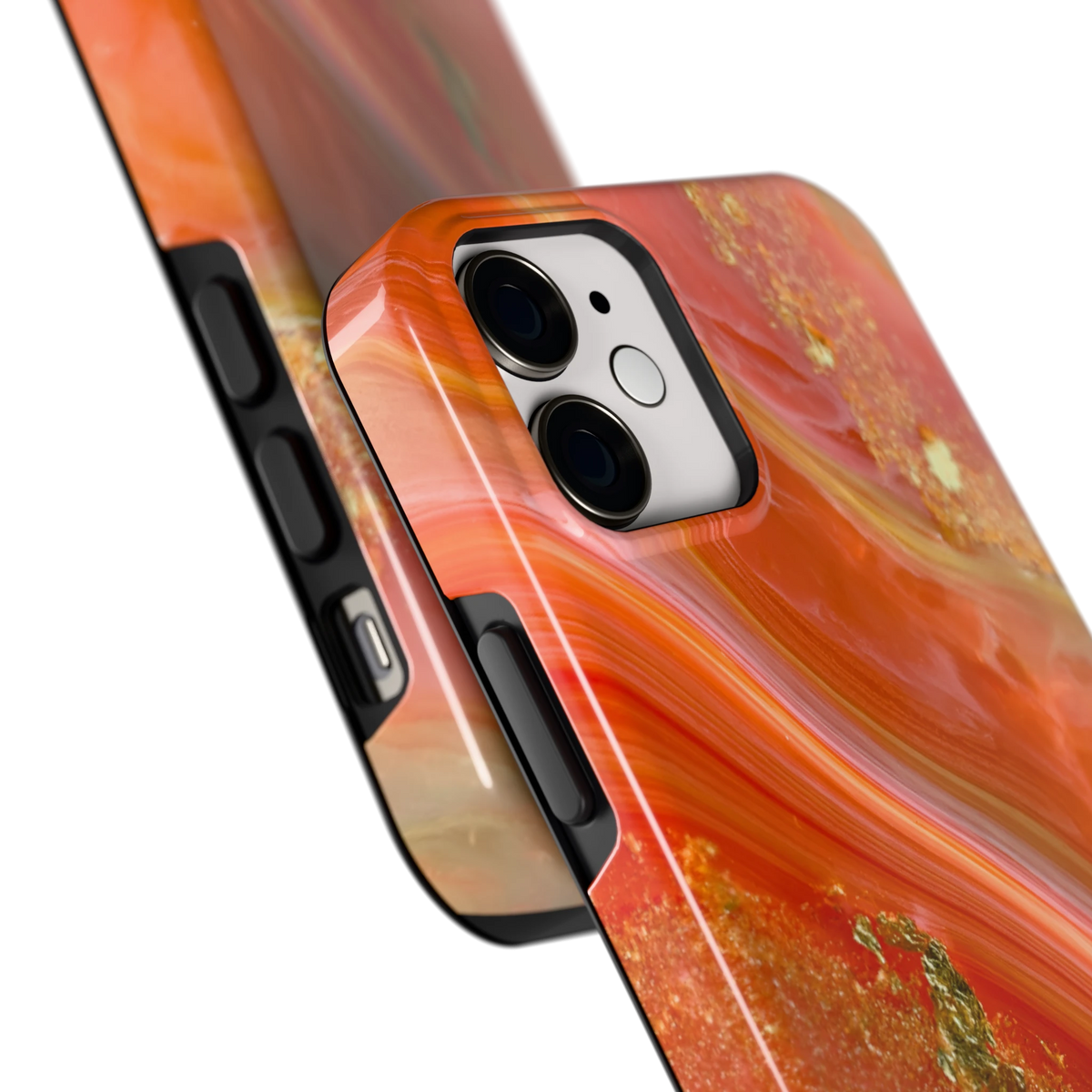 Koraal Agaat Goud hoesje voor iPhone 12 mini, close-up