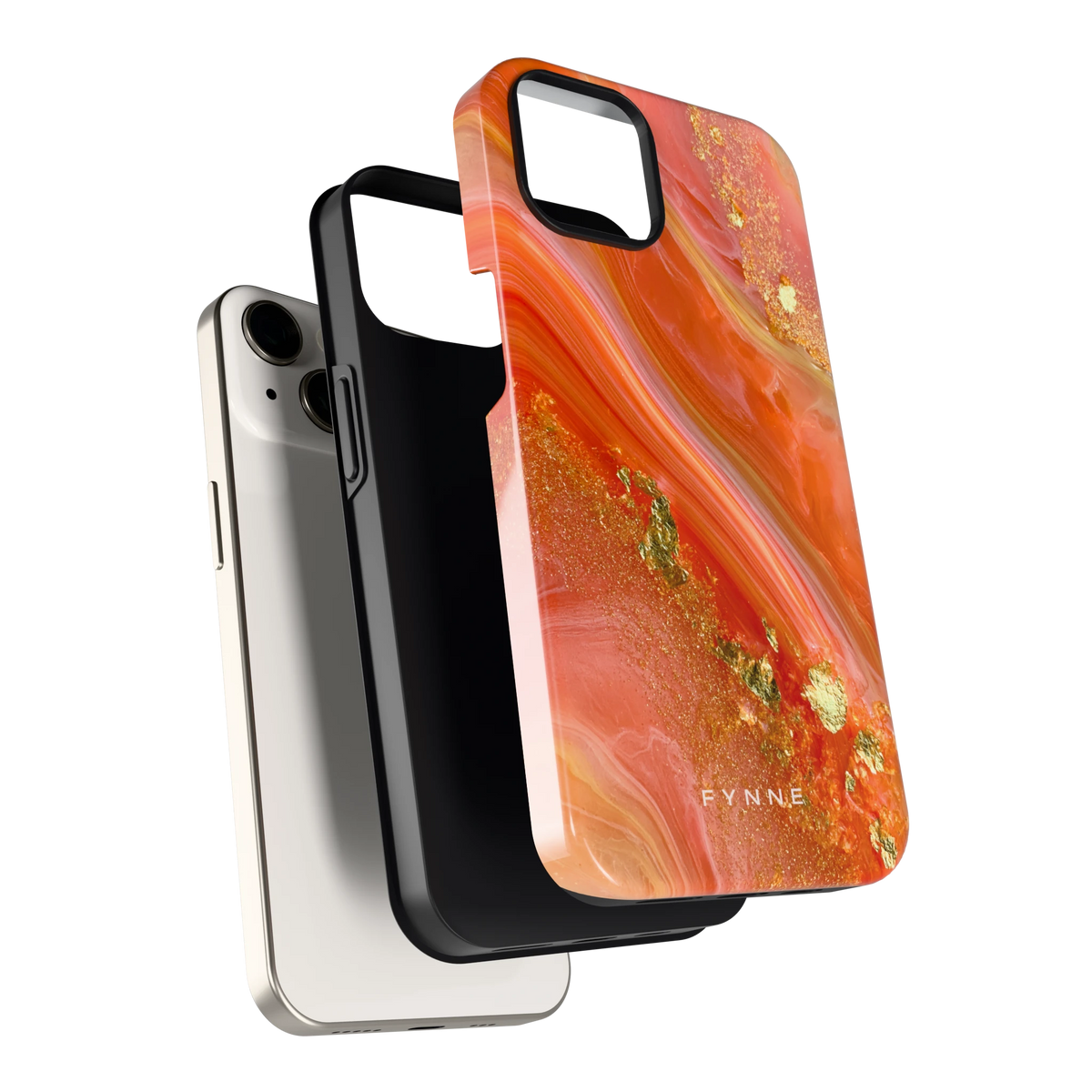 Koraal Agaat Goud hoesje voor iPhone 13, los van de telefoon