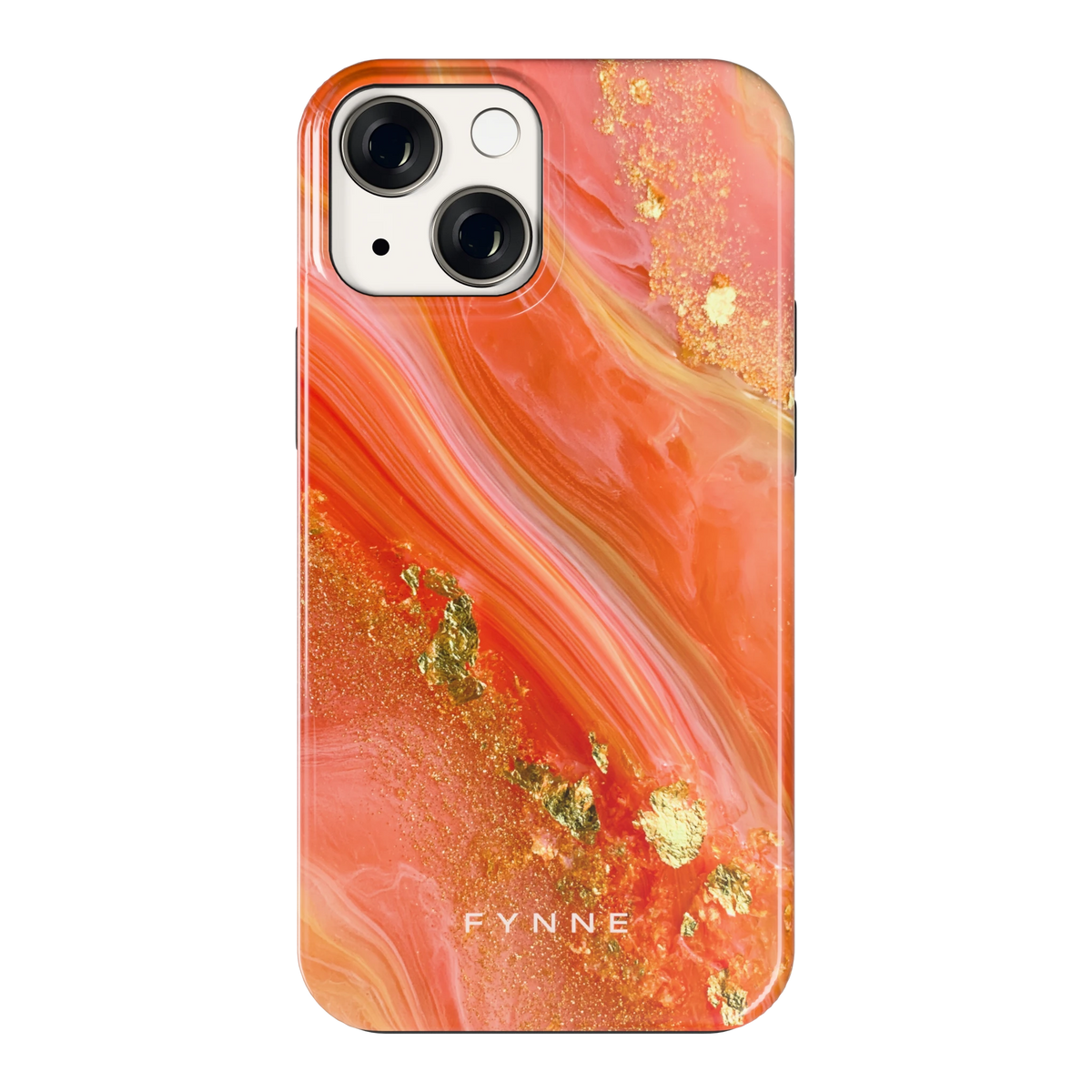 Koraal Agaat Goud hoesje voor iPhone 13 mini, achterkant