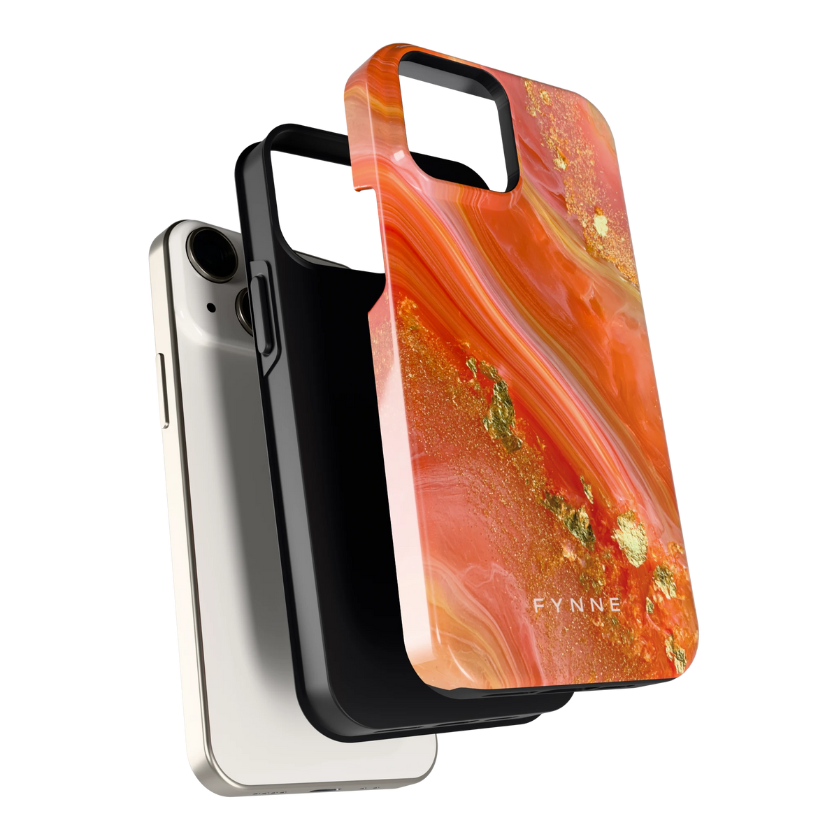 Koraal Agaat Goud hoesje voor iPhone 13 mini, los van de telefoon