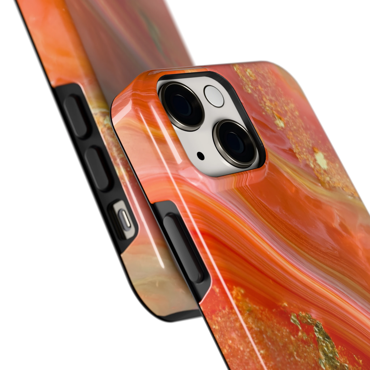 Koraal Agaat Goud hoesje voor iPhone 13 mini, close-up