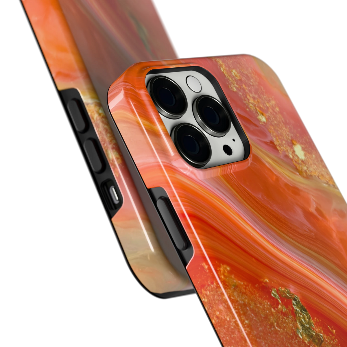 Koraal Agaat Goud hoesje voor iPhone 13 Pro Max, close-up