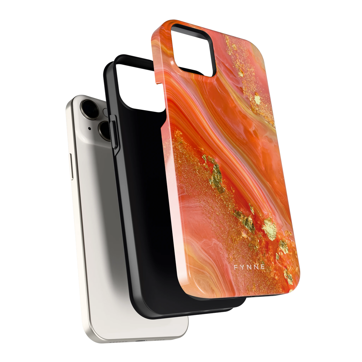 Koraal Agaat Goud hoesje voor iPhone 14 Plus, los van de telefoon