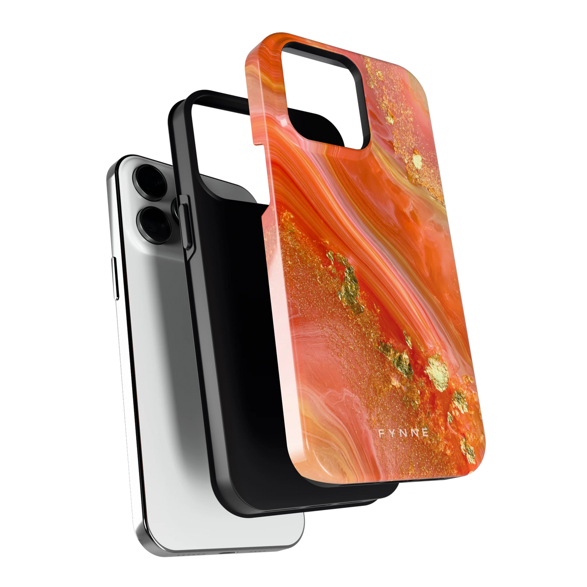 Koraal Agaat Goud hoesje voor iPhone 14 Pro Max, los van de telefoon
