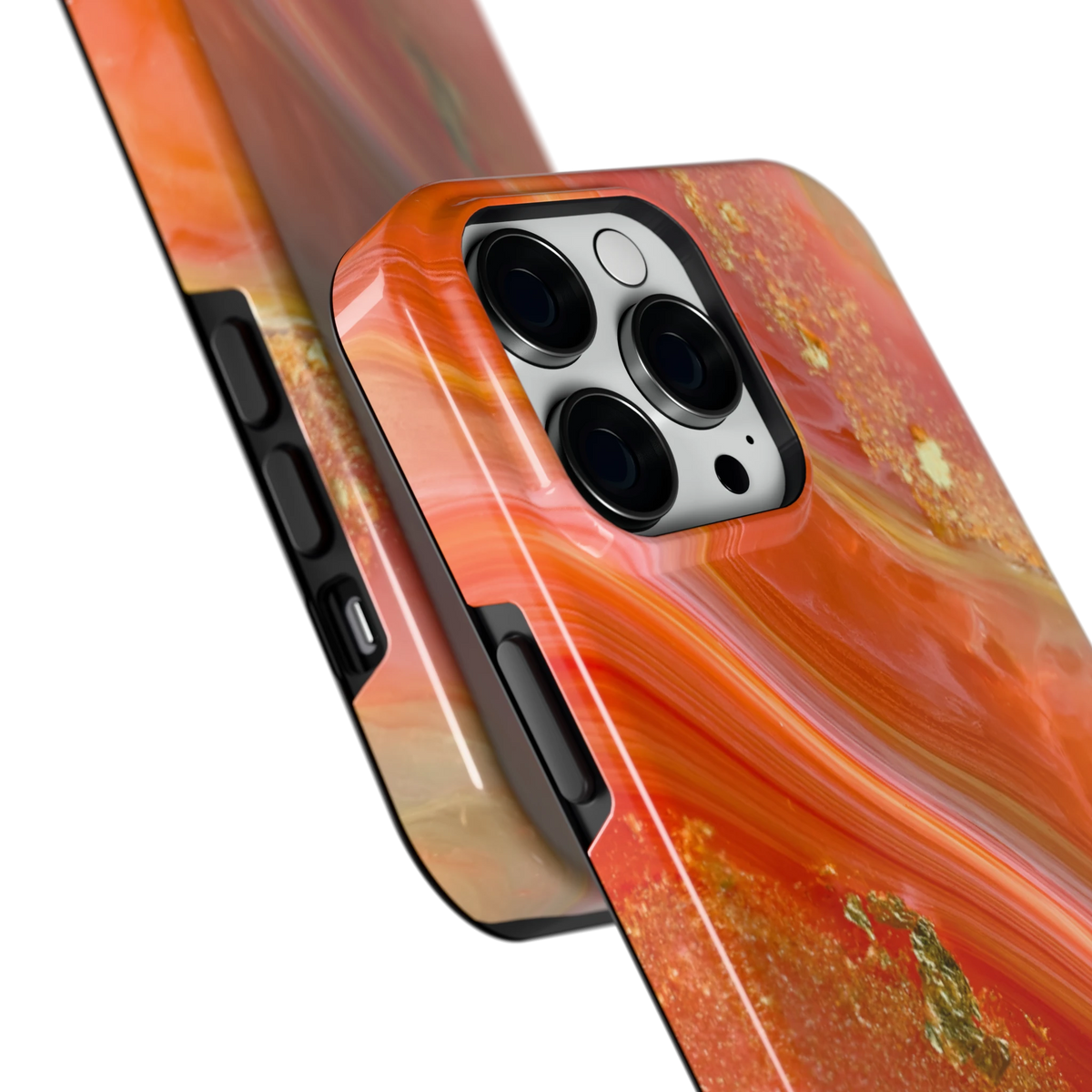 Koraal Agaat Goud hoesje voor iPhone 14 Pro Max, close-up