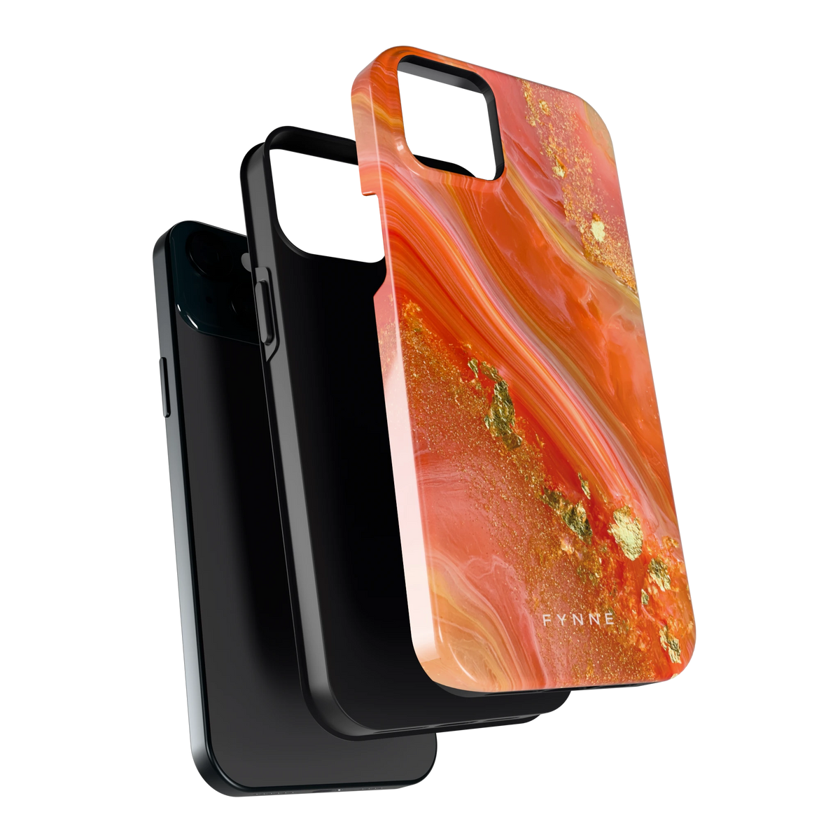 Koraal Agaat Goud hoesje voor iPhone 15 Plus, los van de telefoon