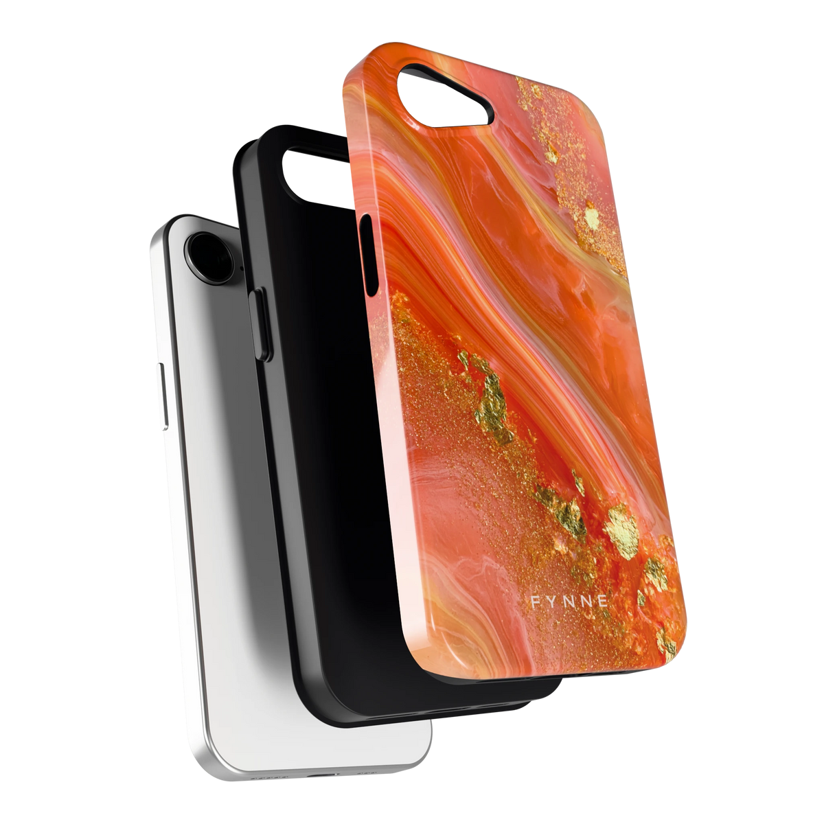 Koraal Agaat Goud hoesje voor iPhone 16e, los van de telefoon