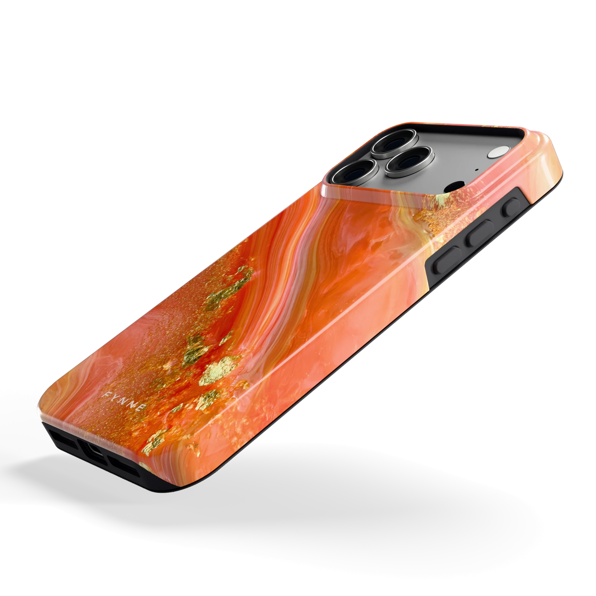 Koraal Agaat Goud hoesje voor iPhone 18 Pro Max, schuin