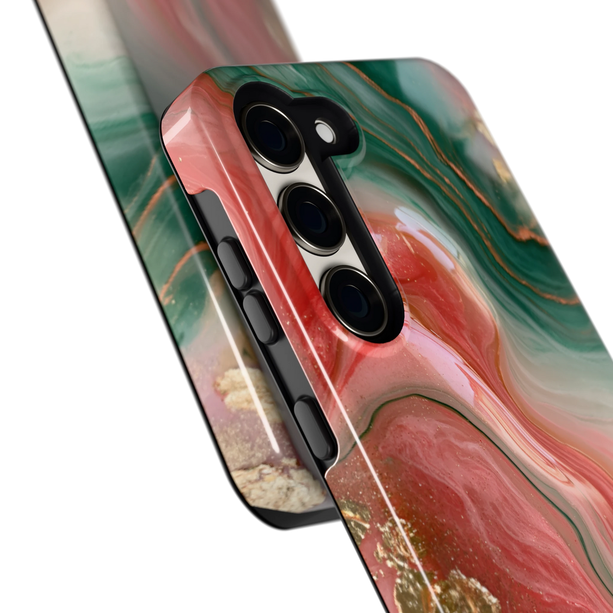 Koraal Jade Marmer hoesje voor Galaxy S23, close-up