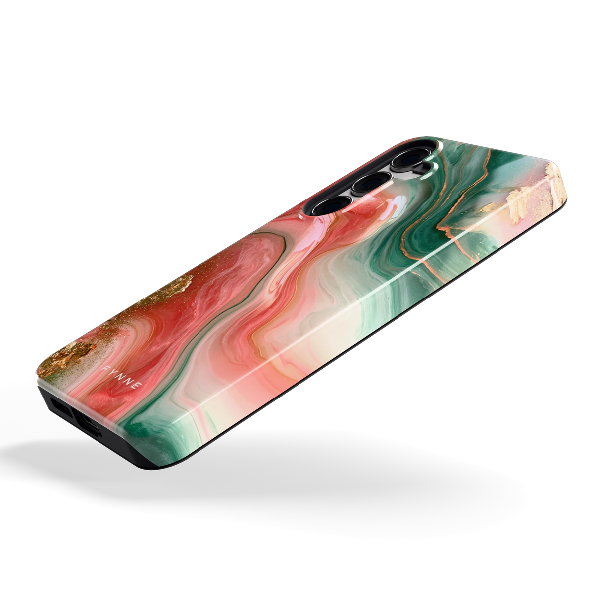 Koraal Jade Marmer hoesje voor Galaxy S24+, schuin