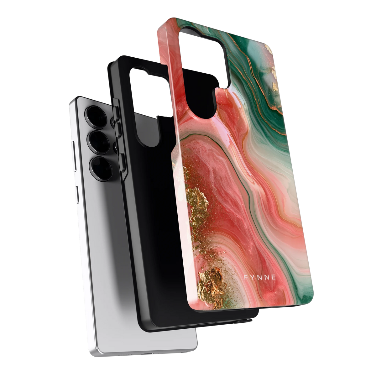 Koraal Jade Marmer hoesje voor Galaxy S25 Ultra, los van de telefoon