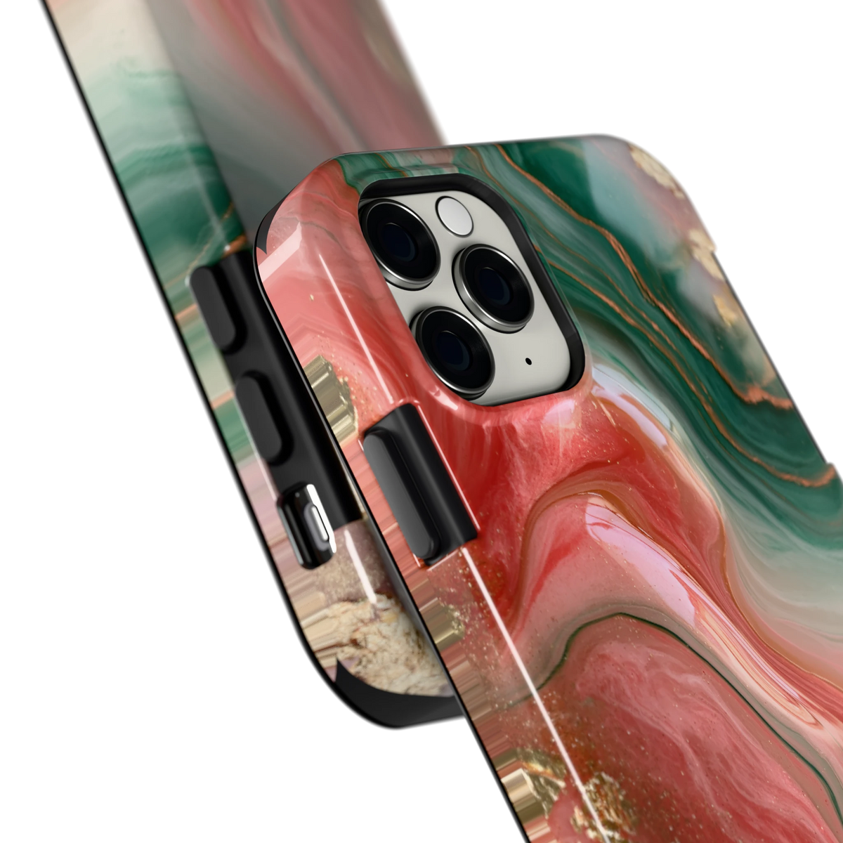Koraal Jade Marmer hoesje voor iPhone 11 Pro, close-up