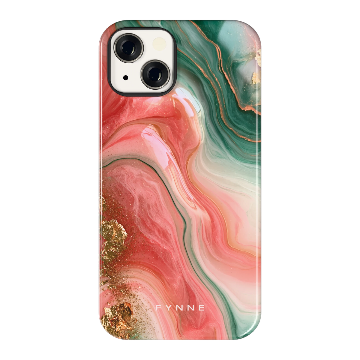 Koraal Jade Marmer hoesje voor iPhone 13, achterkant