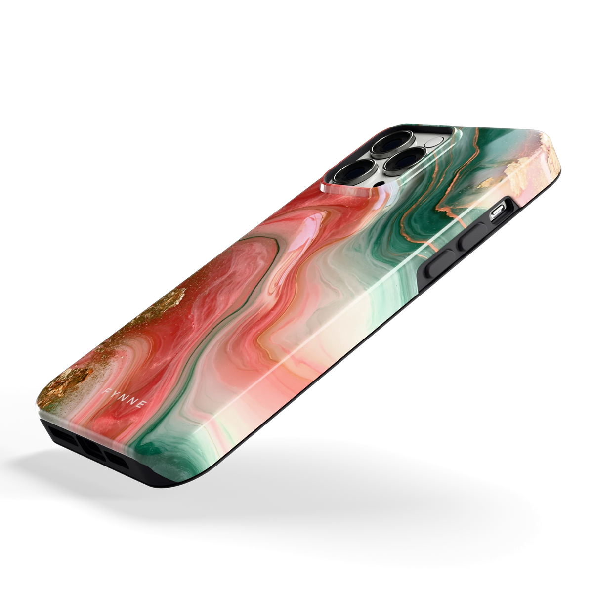 Koraal Jade Marmer hoesje voor iPhone 13 Pro Max, schuin