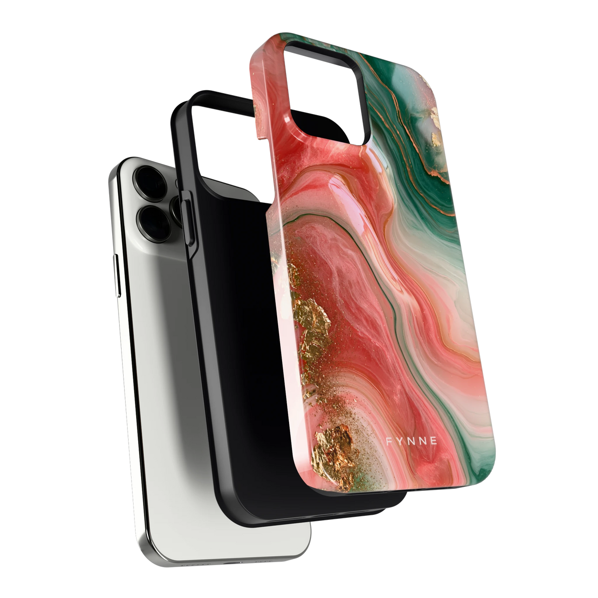 Koraal Jade Marmer hoesje voor iPhone 13 Pro Max, los van de telefoon
