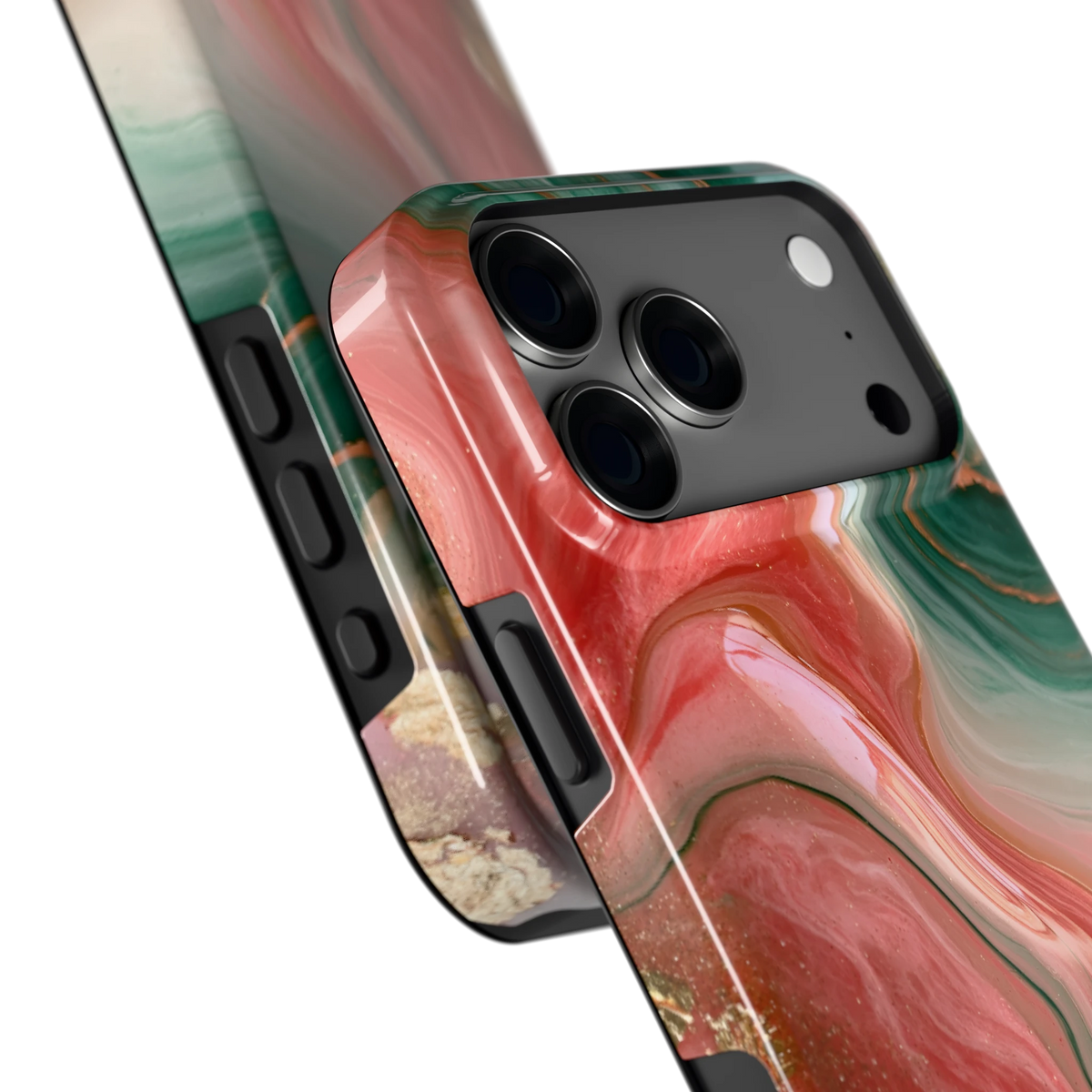 Koraal Jade Marmer hoesje voor iPhone 18 Pro Max, close-up