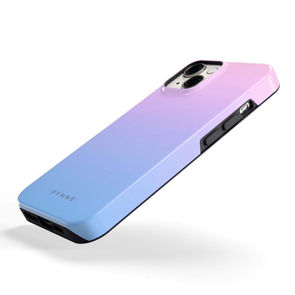 Suikerspinlucht hoesje voor iPhone 14, schuin