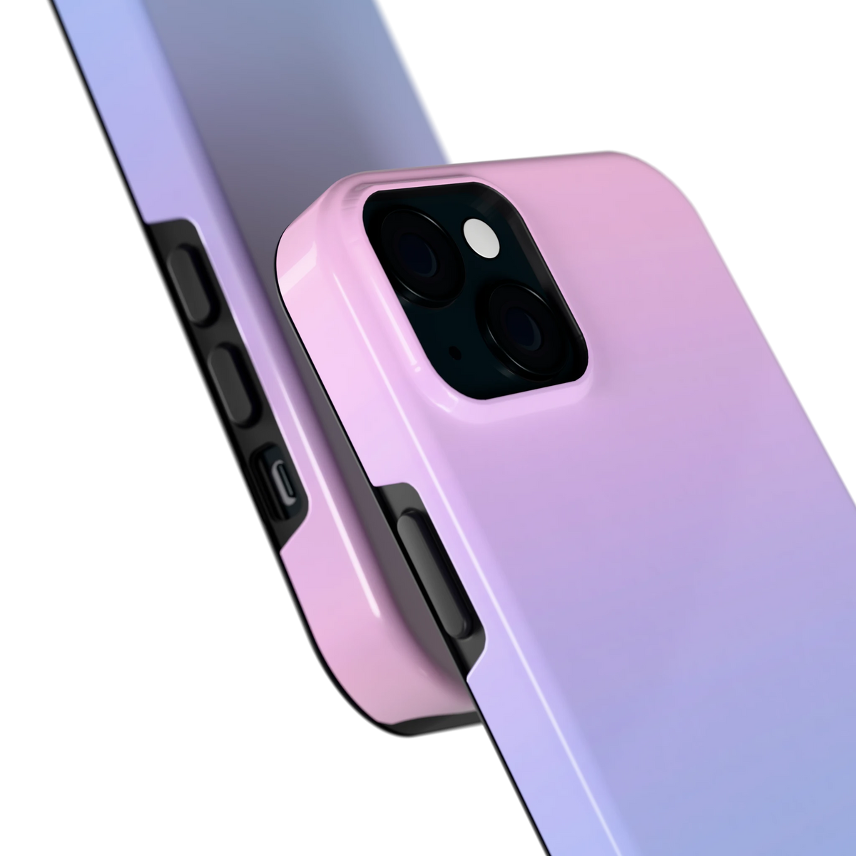 Suikerspinlucht hoesje voor iPhone 15 Plus, close-up
