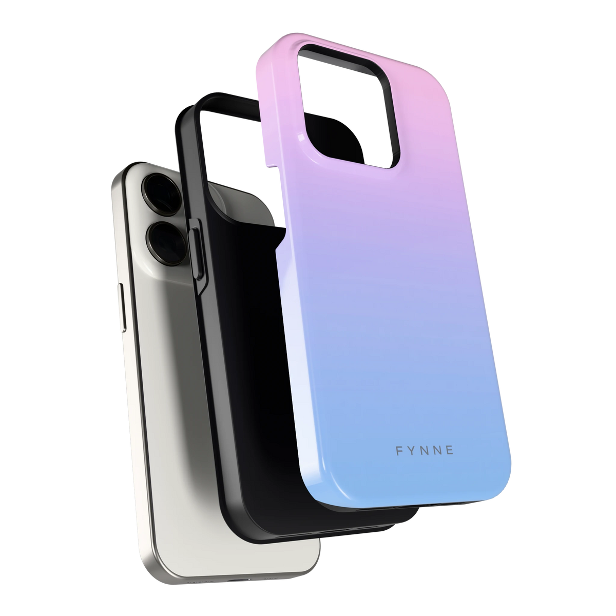 Suikerspinlucht hoesje voor iPhone 15 Pro, los van de telefoon