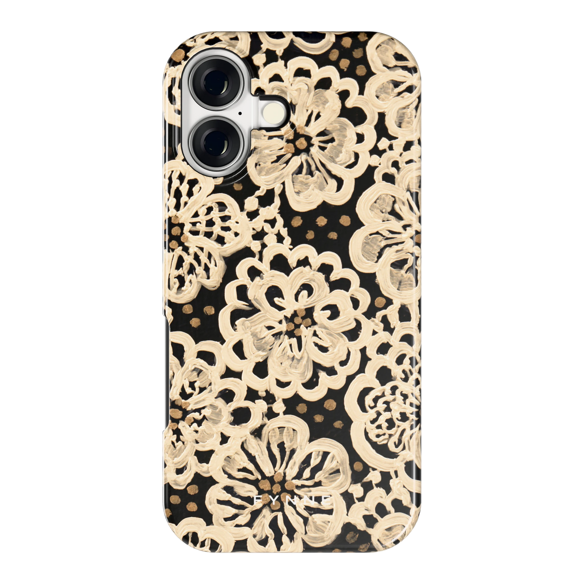 Crème Kantbloemen hoesje voor iPhone 17, achterkant