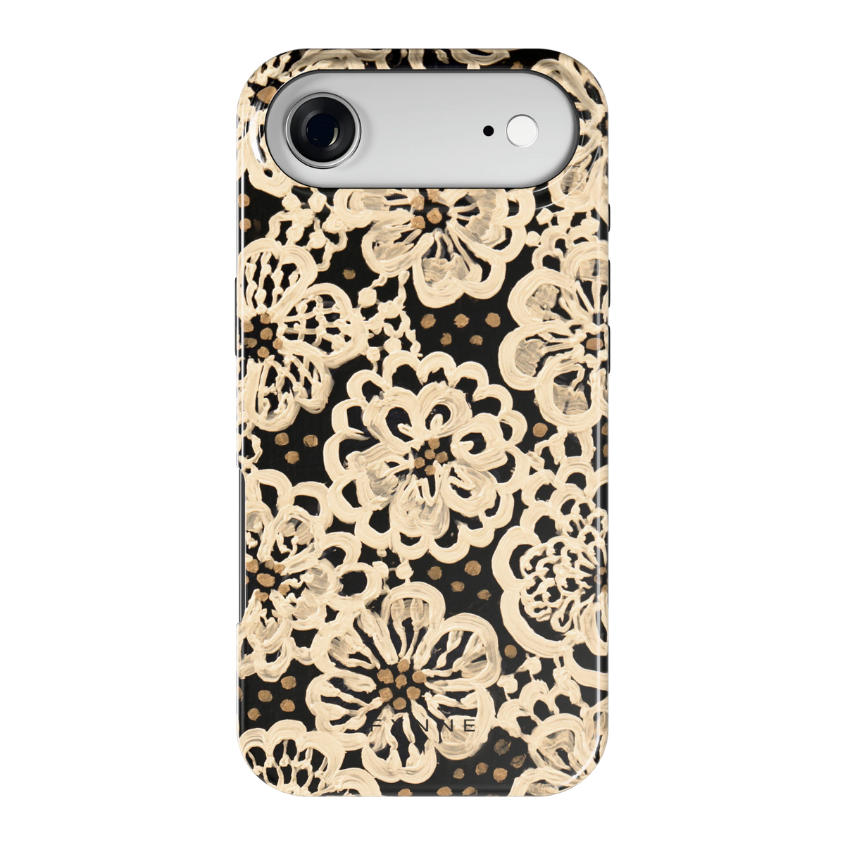 Crème Kantbloemen hoesje voor iPhone Air, achterkant