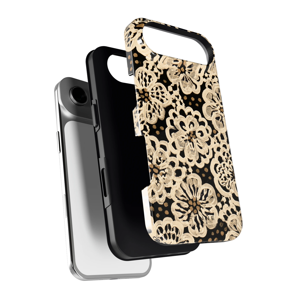 Crème Kantbloemen hoesje voor iPhone Air, los van de telefoon