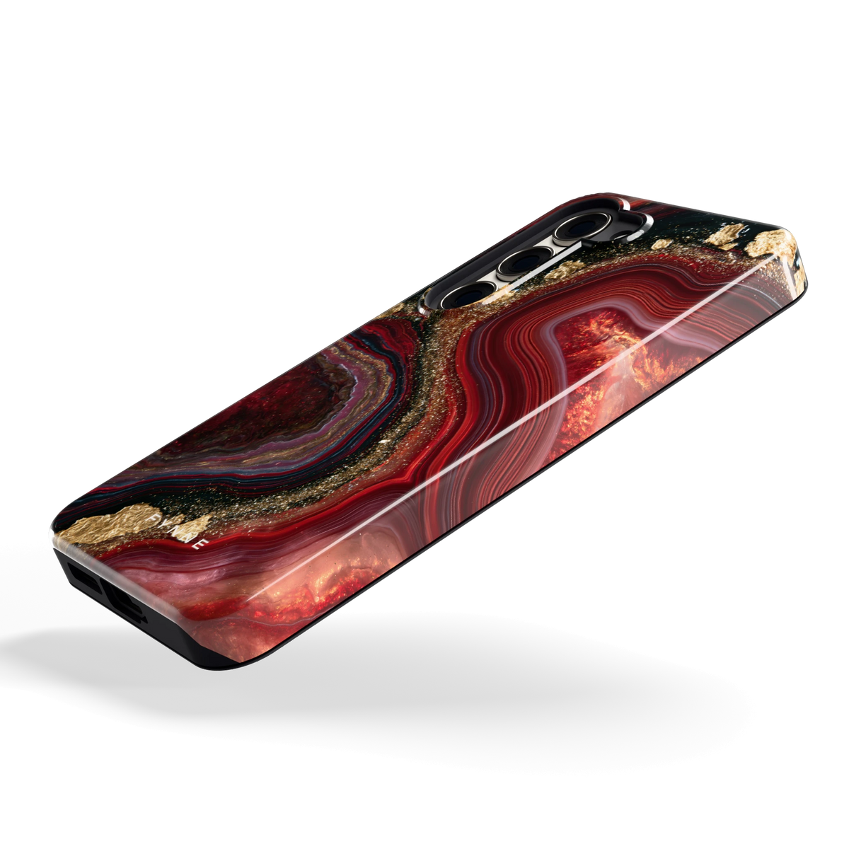 Karmozijn Agaat hoesje voor Galaxy S23, schuin