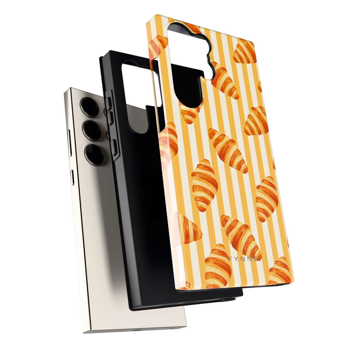 Croissant Strepen hoesje voor Galaxy S23 Ultra, los van de telefoon