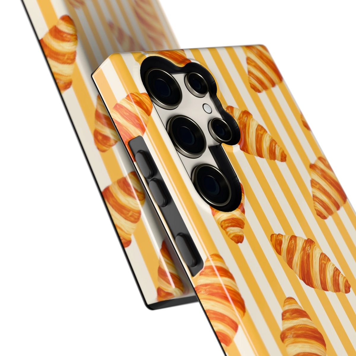 Croissant Strepen hoesje voor Galaxy S23 Ultra, close-up